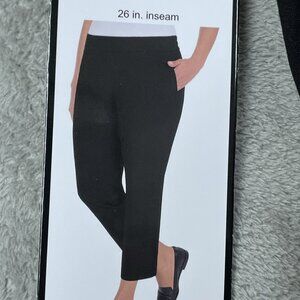 Hilary Radley Women's XXL Slim Leg Black Pants d1048